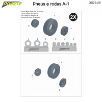 [DUARTE] Set Pneus e rodas para AMX A-1 Escala 1/72 - Resina