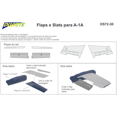 [DUARTE] Set Flaps e Slats para AMX A-1A Escala 1/72 - Resina