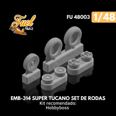 [FUEL MODELS] Set de Rodas Para EMB314 Super Tucano Escala 1/48 - Resina
