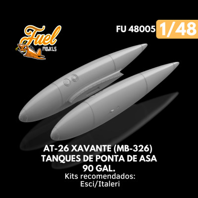 [FUEL MODELS] Set Tanques ponta de asa 90gal AT-26 Xavante Escala 1/48 - Resina