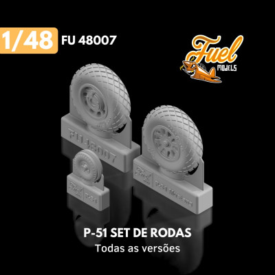 [FUEL MODELS] Set de Rodas para P-51 Mustang Escala 1/48 - Resina