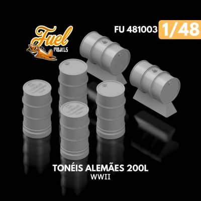 [FUEL MODELS] Set de Tonéis Alemães 200l Escala 1/48 - Resina