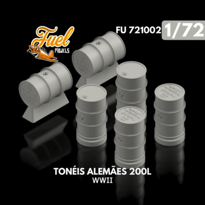 [FUEL MODELS] Set de Tonéis de Combustível Alemães Escala 1/72 - Resina