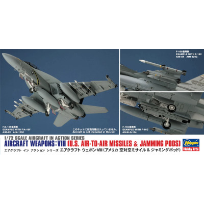 [HASEGAWA] U. S. Air-to-Air Missiles & Jamming Pods Escala 1/72
