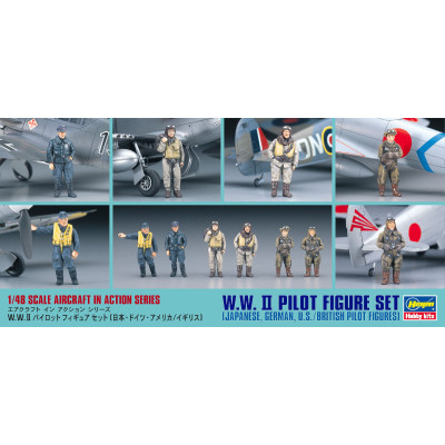 [HASEGAWA] WWII Pilot Figure Set Escala 1/48