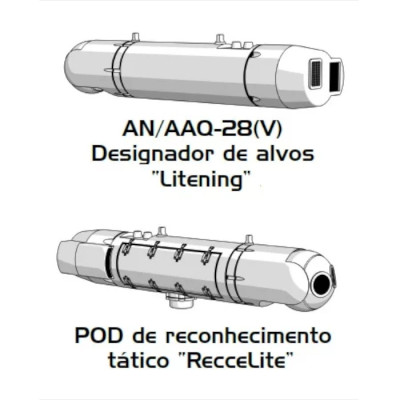 [SEMPERFI] 4802 Pods AN/AAQ-28(V) Litening e RecceLite Escala 1/48 - Resina