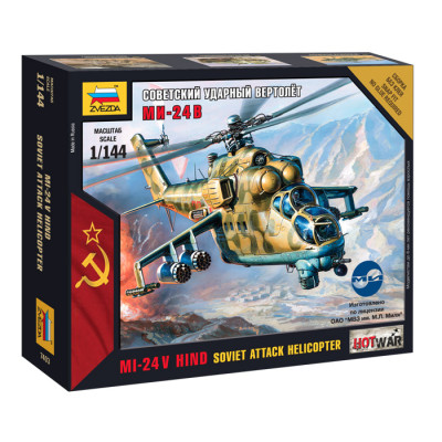 [ZVEZDA] Mil-Mi-24V Hind Soviet Attack Helicopter Escala 1/144