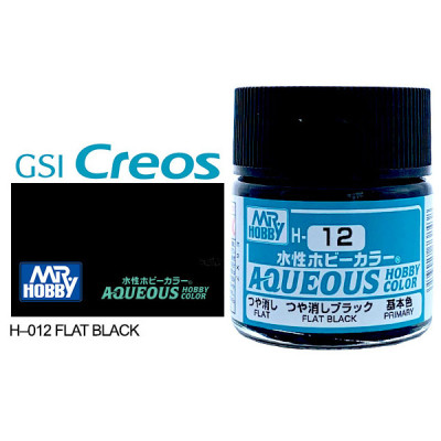 [GUNZE] Aqueous Hobby Color H012 Flat Black 10ml