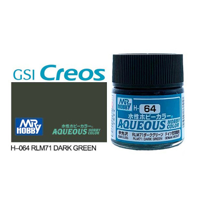 [GUNZE] Aqueous Hobby Color H064 RLM 71 Dark Green 10ml