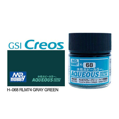 [GUNZE] Aqueous Hobby Color H068 RLM 74 Gray Green 10ml