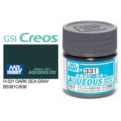 [GUNZE] Aqueous Hobby Color H331 Dark Sea Gray BS381C/638 10ml